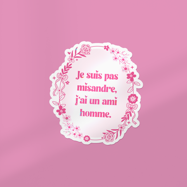 Sticker à lamination holographique J'AI UN AMI HOMME
