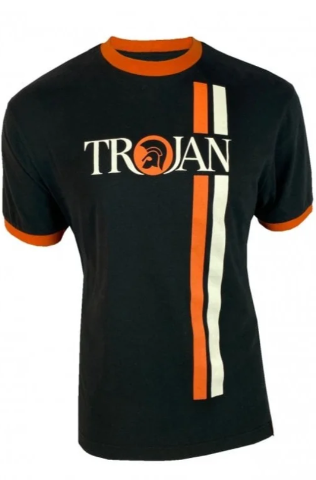 Trojan TC-8790 Twin Striped Logo Tee Black