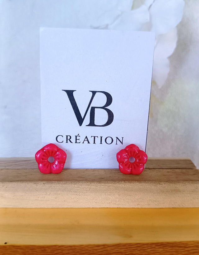 Pampilles petit modèle hibiscus rouge 