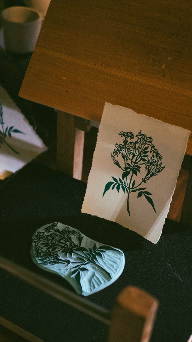 Linogravure - Jasmin - A6