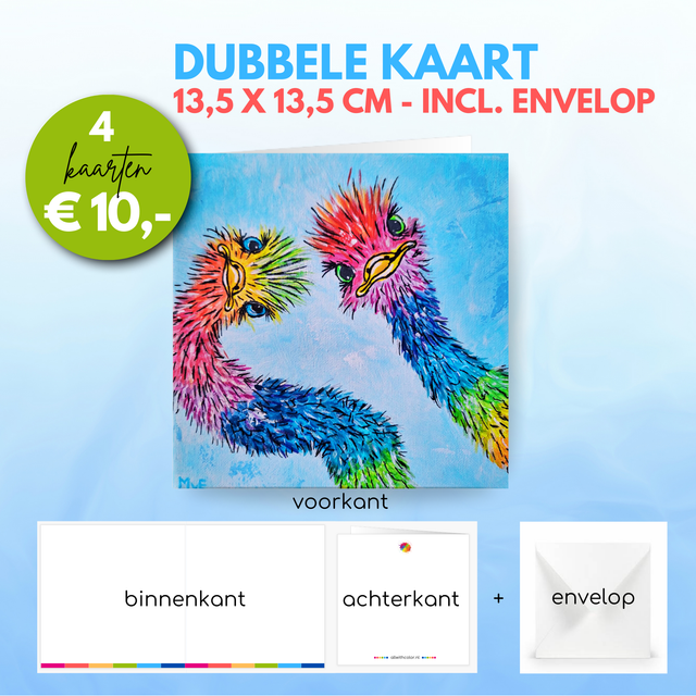 Struisvogel 2 | Dubbele kaart incl. envelop