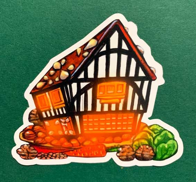 Die-Cut-Sticker "Christmas Tudor House"