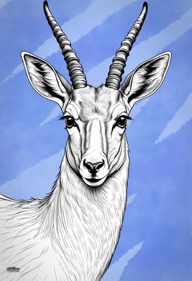 Tableau Antilope Minimaliste 🦌 | Art Noir &amp; Blanc – Décoration Murale Élégante 🖤