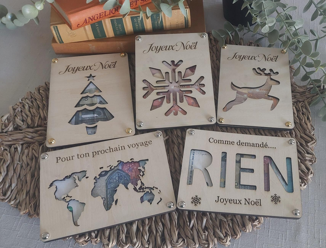 Cartes cadeaux en boix