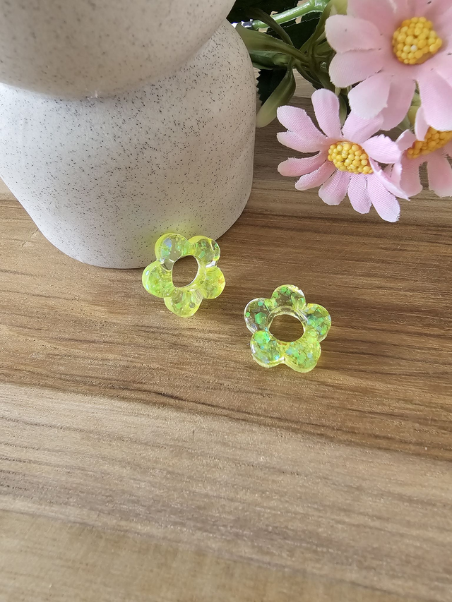 🏵️​FLOWER POP MINI interchangeable pailette jaune🏵️