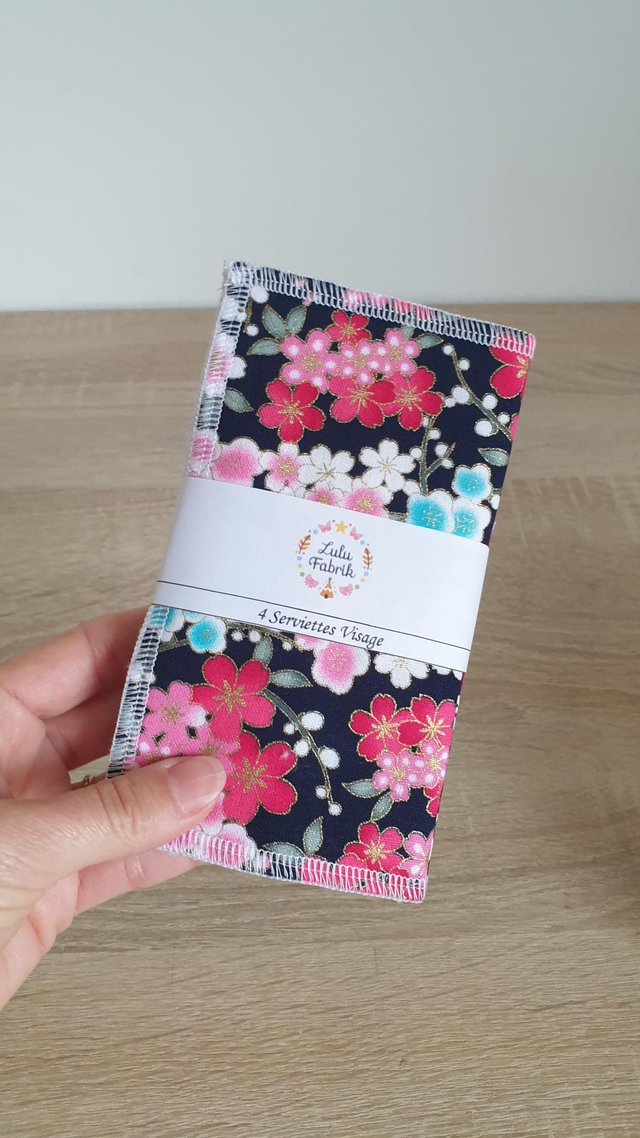 Lot de 4 serviettes visage SAKURA