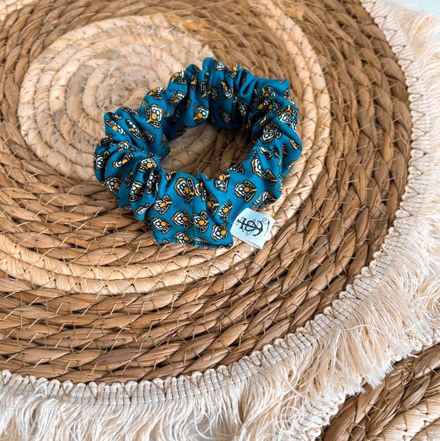 Chouchou Dentelle bleue