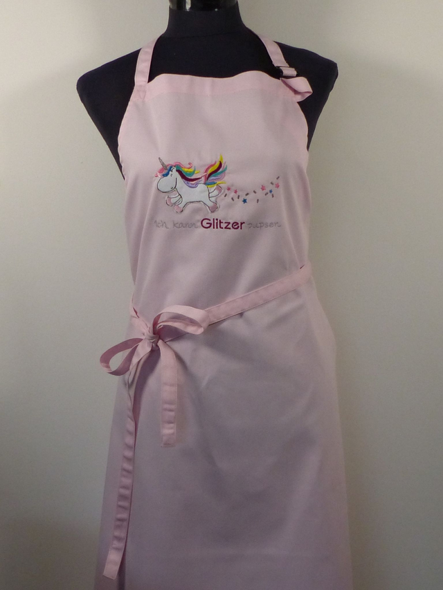 Schürze rosa „Einhorn Glitzer pupsen“