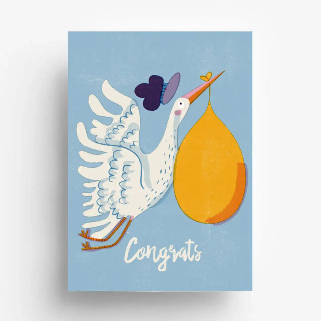 Ooievaar postkaart DIN A6