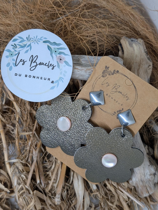 Boucles d&#039;oreilles Coquette gris bronze co026