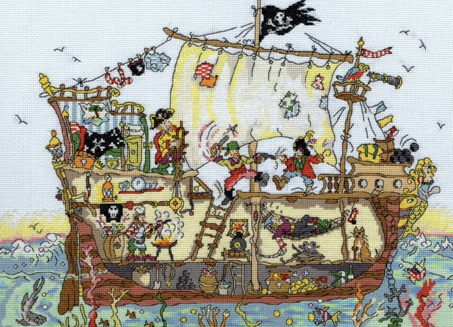 Pirate ship by Bothy Threads