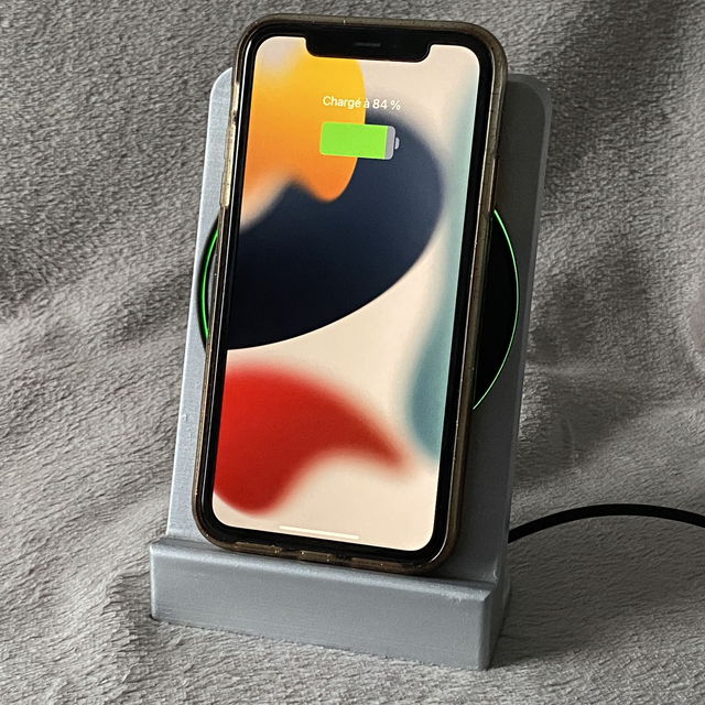 Support de téléphone GRIS compatible chargeur induction