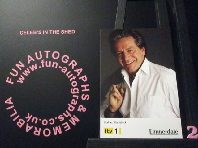 Patrick Mower (Rodney Blackstock) Original Emmerdale Yellow &amp; Black Itv1 Logo Cast Card (2)(SEE PIC)