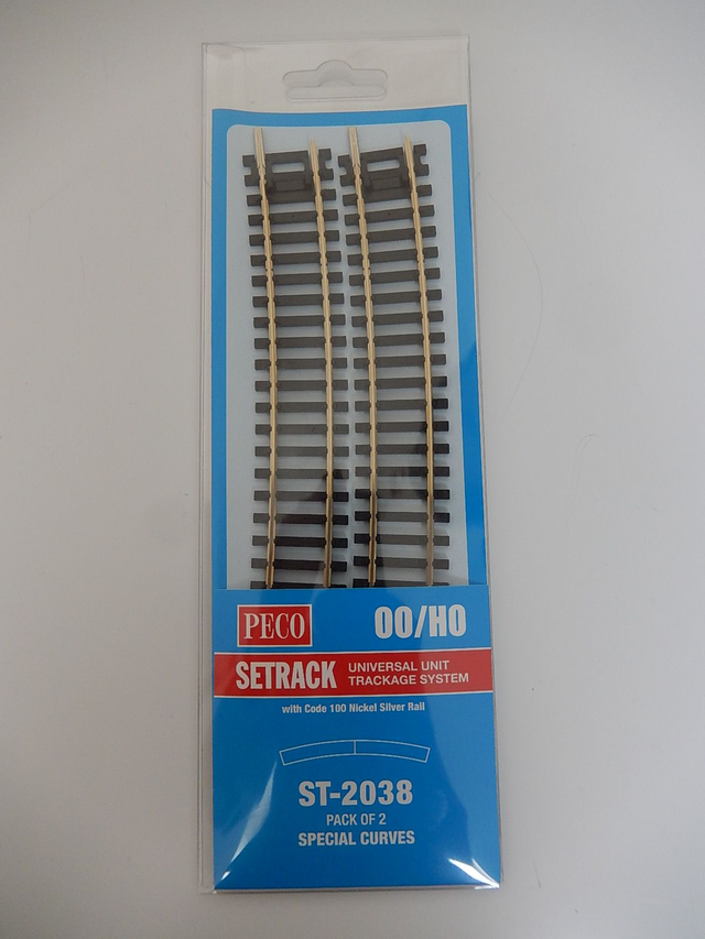 2 rails courbes rayon 571,5 mm 11,25° Peco ST-2038 H0