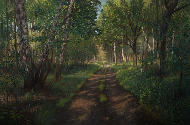 Las z Radomyśla, 80x120 olej płótno 2022 oprawiony