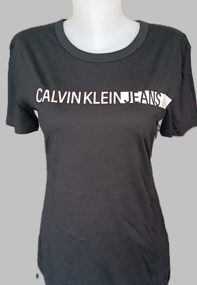 T-shirt femme noir  Calvin Klein imprimé