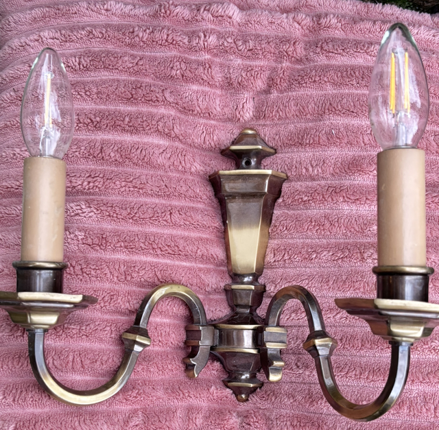 Wandleuchter Paar Messing bronziert