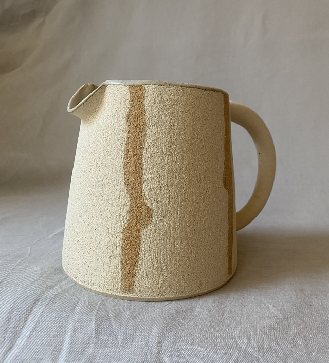Carafe stripe blanc cassé et ocre 