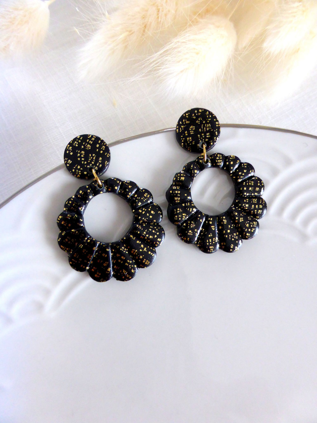 Boucles d'oreilles couronnes - Nuit dorée