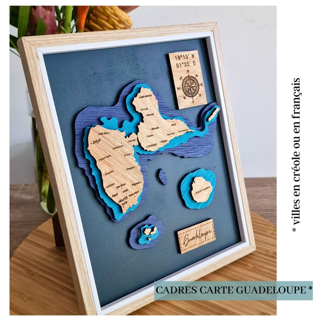 Cadre carte de la Guadeloupe 
