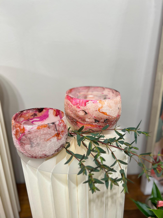 Windlicht 'Splash Rosé'