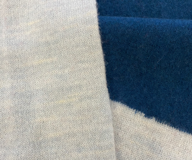 Wind knitted scarf hand dyed indigo, diesel