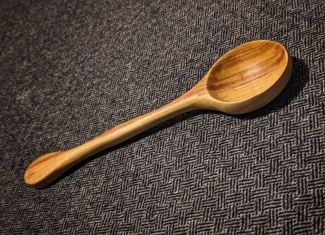 Hand carved stripy spoon