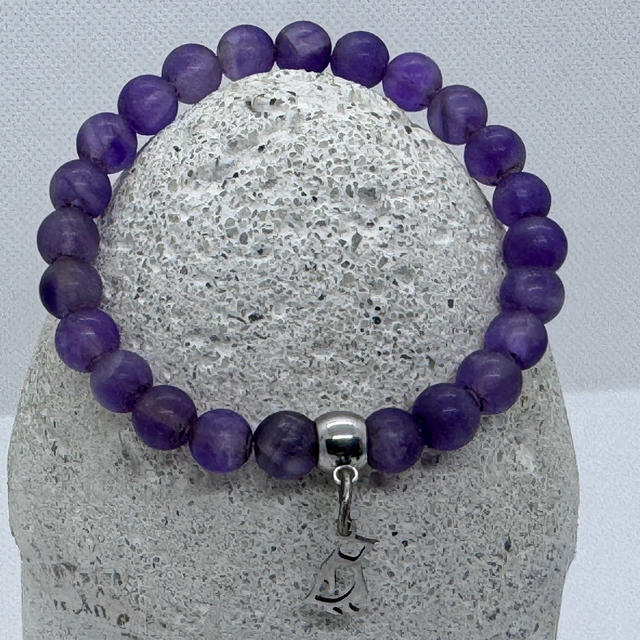 Bracelet Améthyste & Pingouin – Zen & Résilient