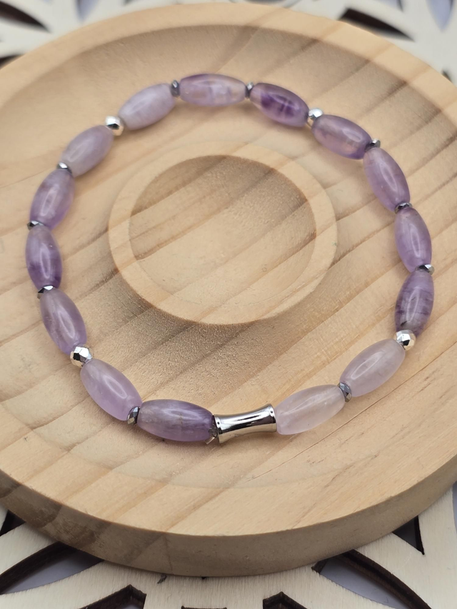 Bracelet Améthyste ovale 