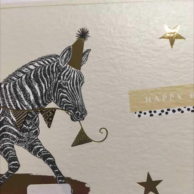 Birthday Open Safari Chic Zebra (Slim) WF