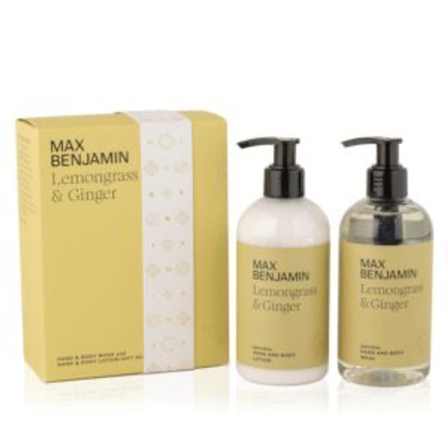 Max Benjamin „Lemongrass & Ginger“ Geschenkset Flüssigseife und Handlotion je 300 ml