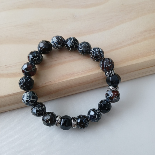 Heren armband Weathering Agaat en Onyx (2.052)