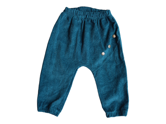 Pantalon Pana de Algodón orgánico Petróleo