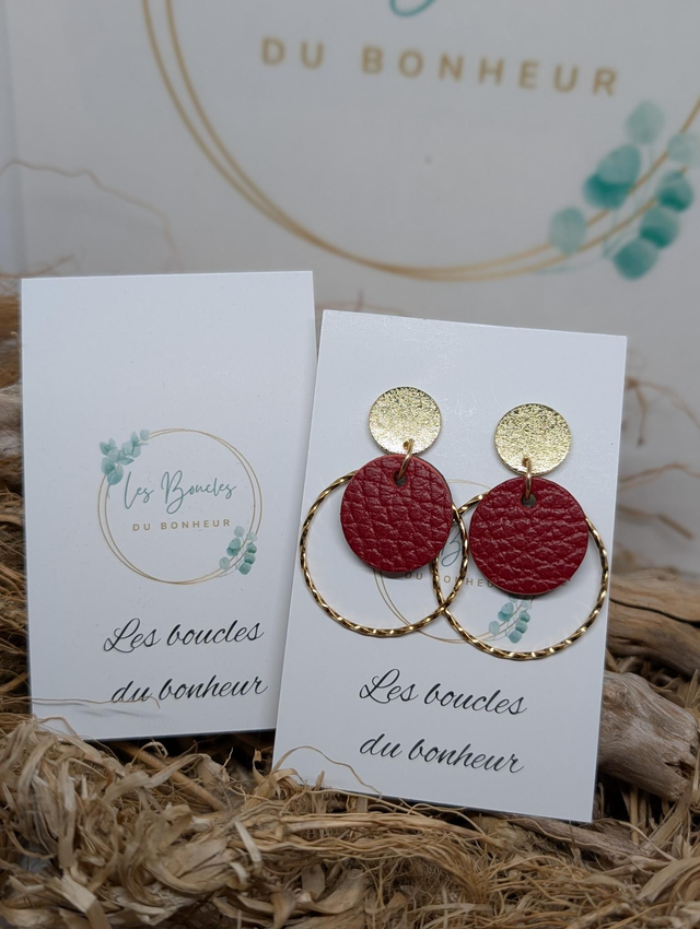 Boucles d'oreilles Moon rouge ag130