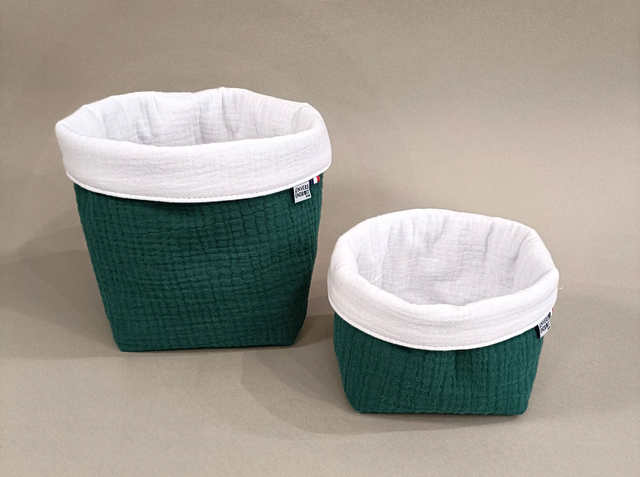 Paniers en double gaze unie couleur vive