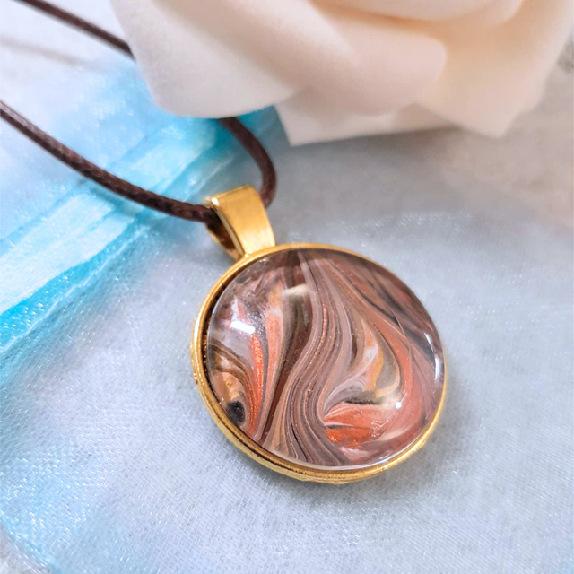 GAIA - Collier - Doré, cordon marron