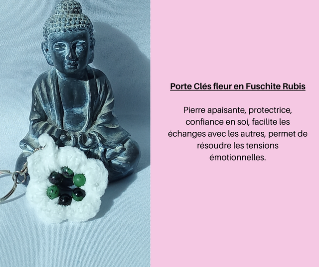34- Porte Clés en Fuschite Rubis