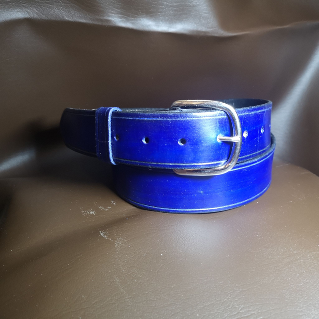 Hide Belt Blue 1.5" (38mm)