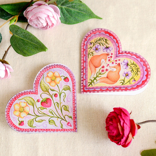 "A Loving Heart" heart-shaped postcard 