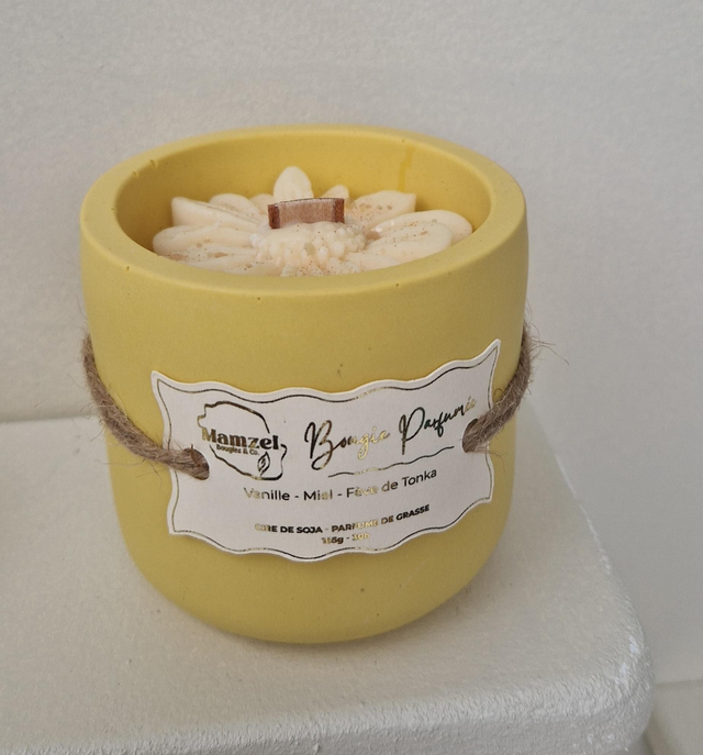 Bougie Végétale 165g - 30h - Vanille, Miel, Fève de Tonka