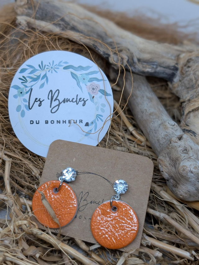 Boucles d&#039;oreilles Anti Gaspi orange ag052