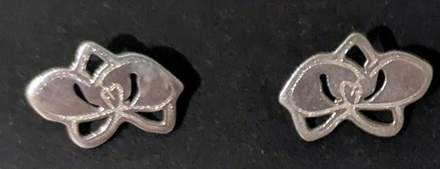 Abstract orchid 10mm sterling silver studs