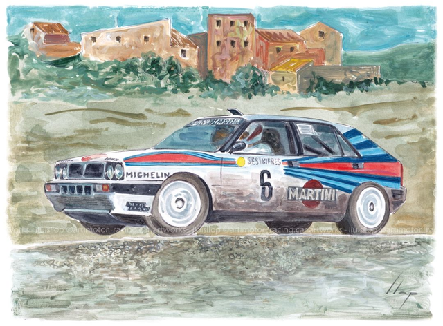 Artimotor onpaper acrílicos 23x31 - 1989 Didier Auriol (Lancia Delta) 2º rallye Montecarlo
