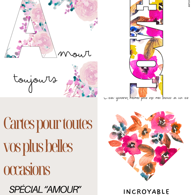 Cartes toutes occasions "spécial Amour"
