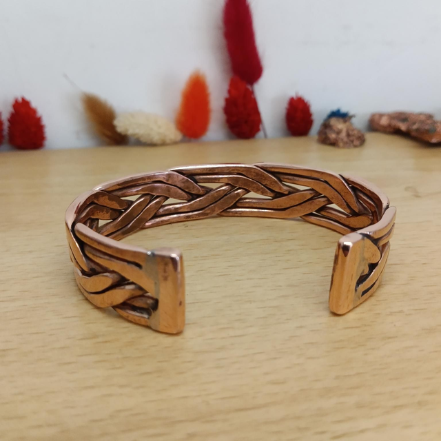 Bracelet en cuivre pur tressé celtique – anti-inflammatoire, homme