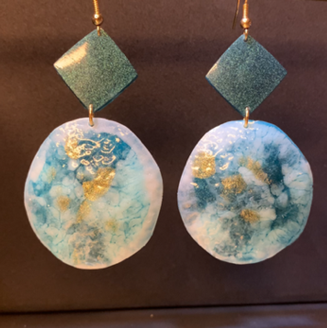 BO Skiny bleu canard blanc doré 