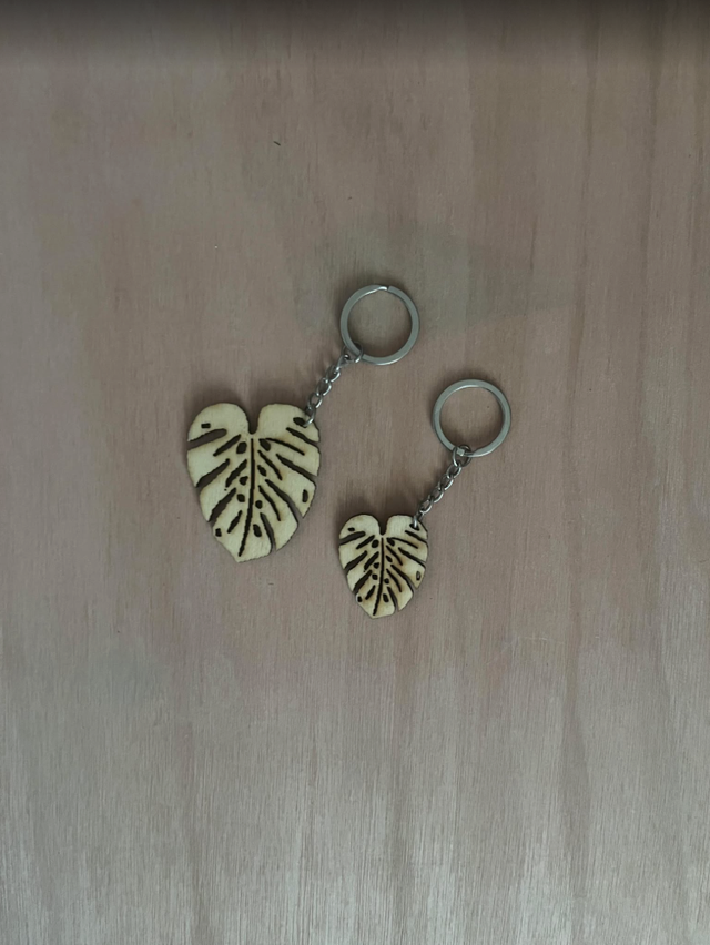 Porte-clés feuille monstera 