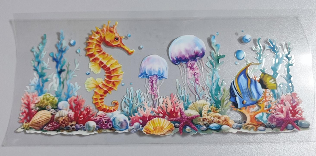 DTF Aufklebe-Folie ca 24x11cm Meerestiere 