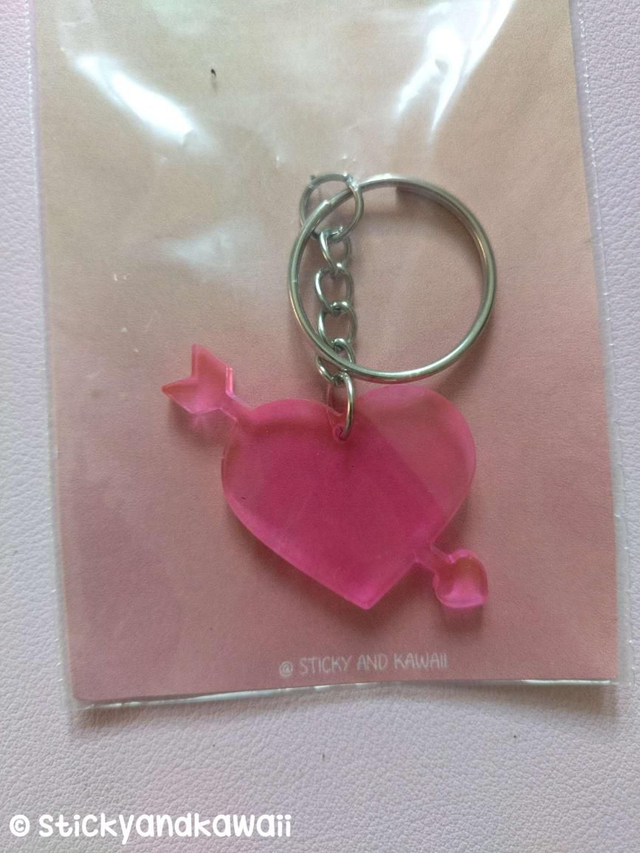 Porte clé coeur cupidon