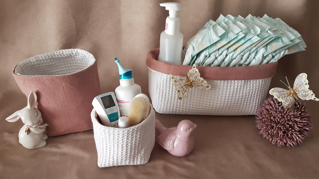 Trio de paniers nid d'abeilles blanc (2 modèles au choix)